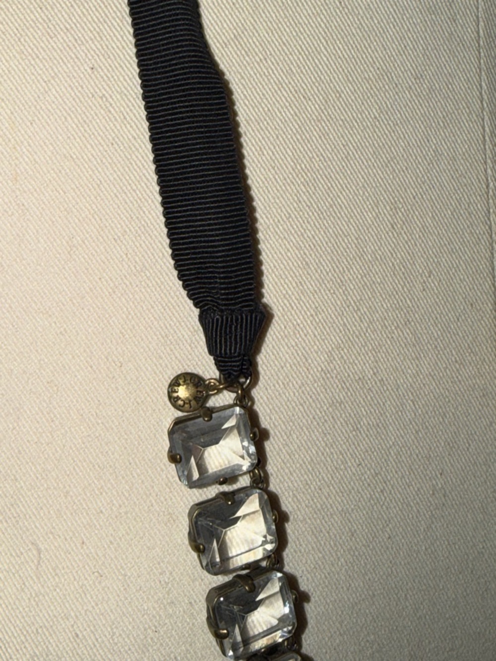 J.Crew Crystal Grosgrain Ribbon Necklace - Picture 2 of 3